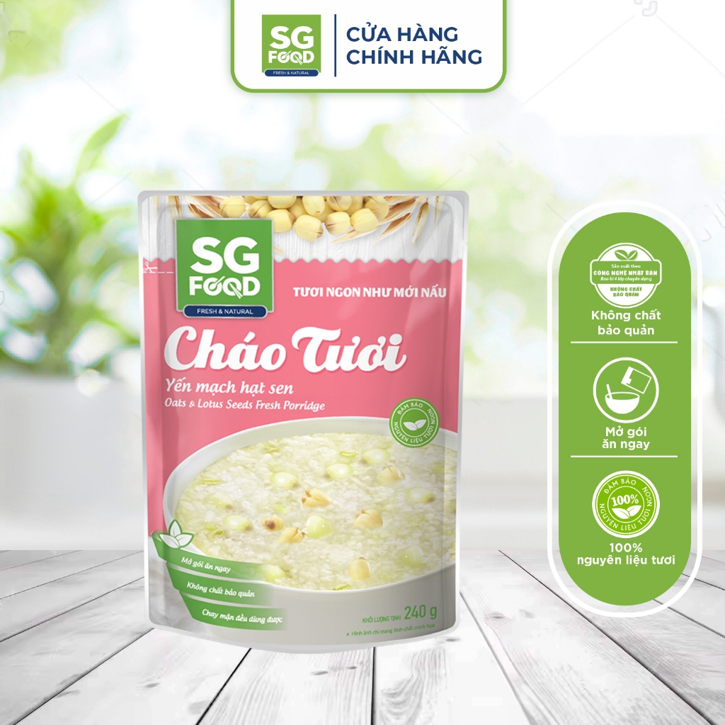 Cháo tươi Sài Gòn Food yến mạch hạt sen 240g