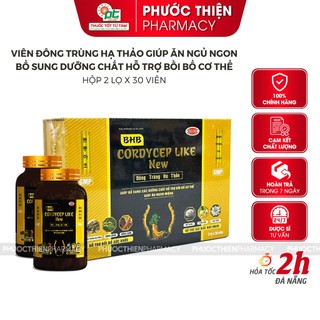 Viên uống đông trùng hạ thảo giúp ăn ngon ngủ ngon Cordycep Like New 60 Viên - Bồi bổ cơ thể, bổ thận bổ phế phổi