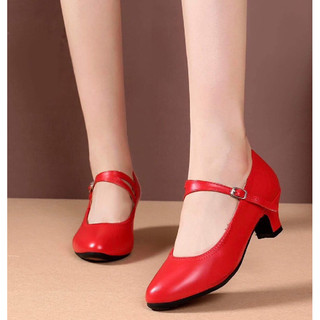 Giầy khiêu vũ latin chất liệu da bóng đế cao 5 cm và 3,5 cm