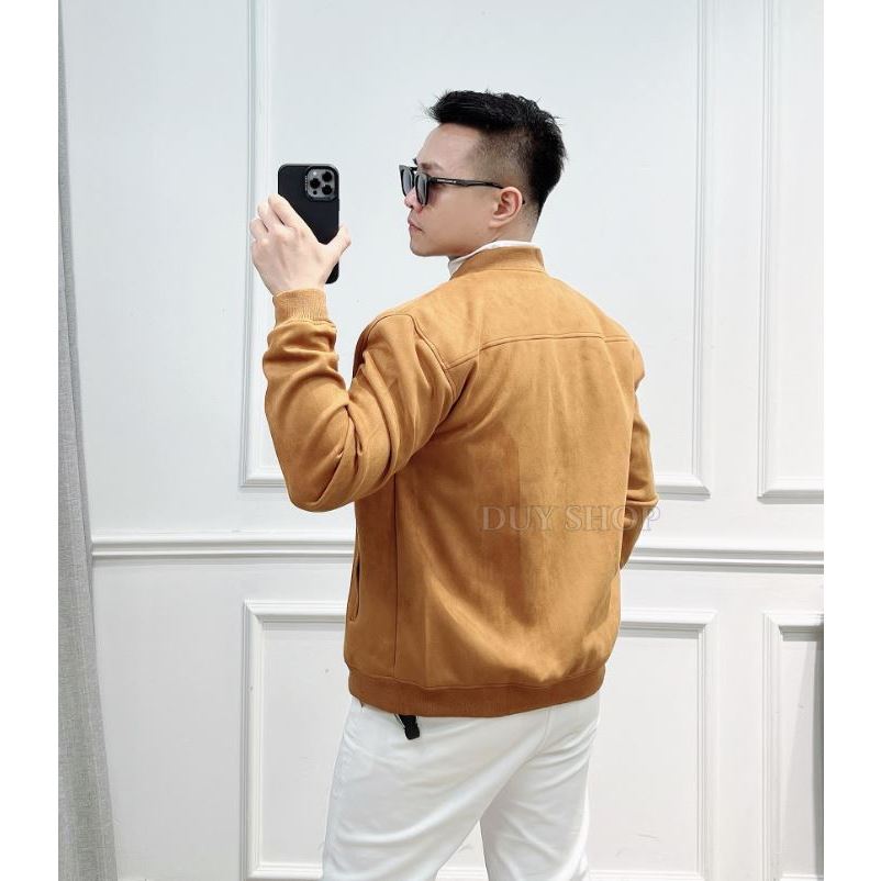Áo khoác da lộn Bomber trẻ trung, chất liệu co dãn siêu bền 224 HIDO DUYSHOP Menswear