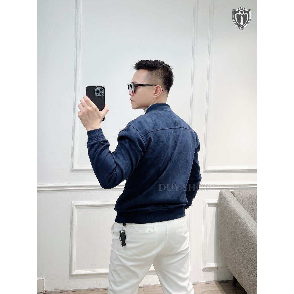 Áo khoác da lộn Bomber trẻ trung, chất liệu co dãn siêu bền 224 HIDO DUYSHOP Menswear