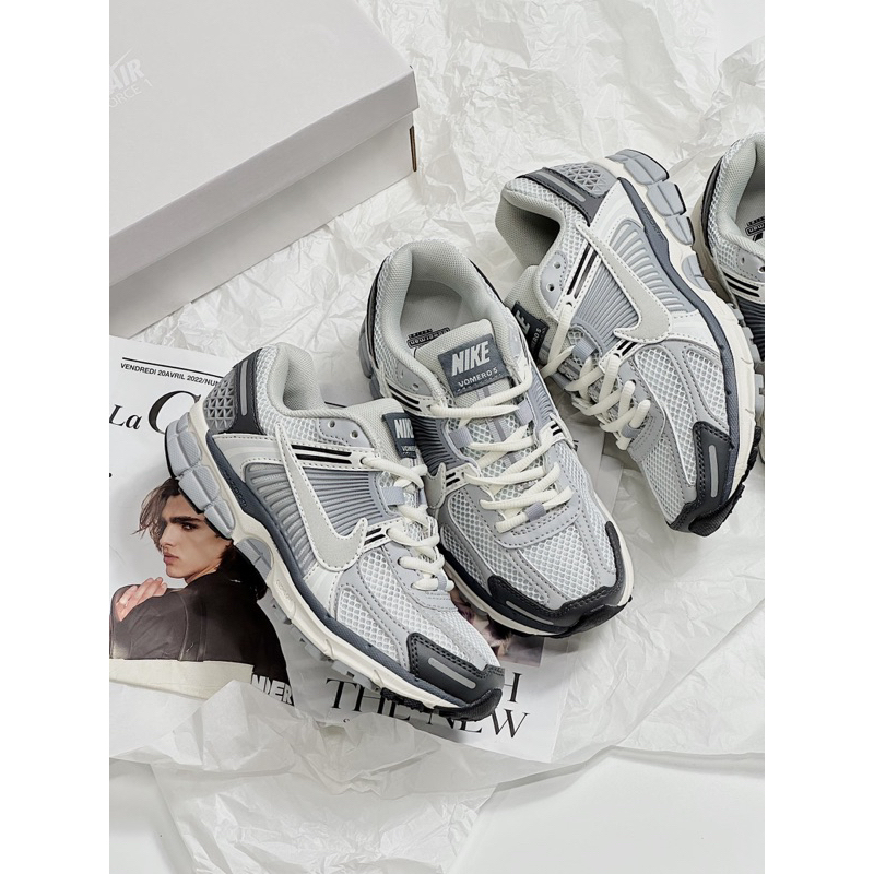 Giày Thể Thao Njke Vomero 5 Grey, giầy sneaker nam nữ siêu nhẹ phù hợp chạy bộ tập gym dáng sport