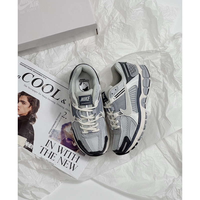 Giày Thể Thao Njke Vomero 5 Grey, giầy sneaker nam nữ siêu nhẹ phù hợp chạy bộ tập gym dáng sport