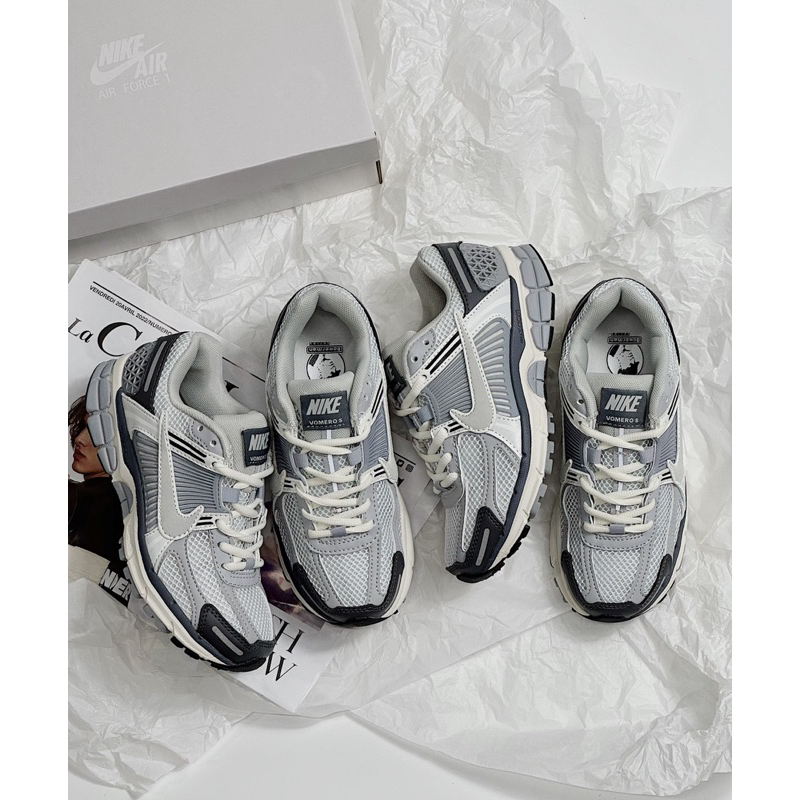 Giày Thể Thao Njke Vomero 5 Grey, giầy sneaker nam nữ siêu nhẹ phù hợp chạy bộ tập gym dáng sport