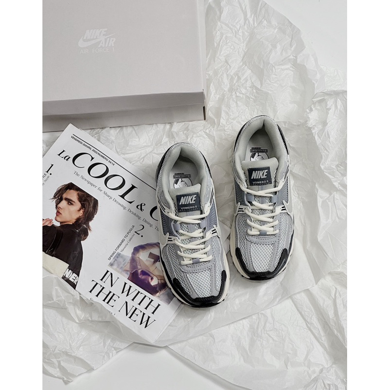 Giày Thể Thao Njke Vomero 5 Grey, giầy sneaker nam nữ siêu nhẹ phù hợp chạy bộ tập gym dáng sport