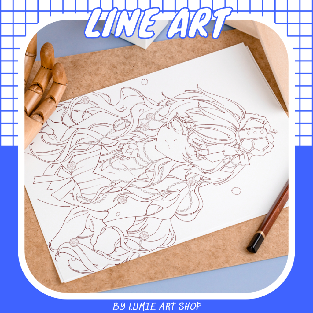 Line art tranh tô màu a5 cho marker, màu chì hình vẽ tô màu tranh marker mới