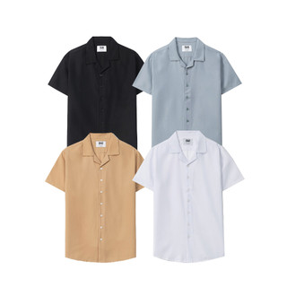 Áo Sơ Mi Tay Ngắn Cổ Vest Dekace Vải Chéo Dày Dặn