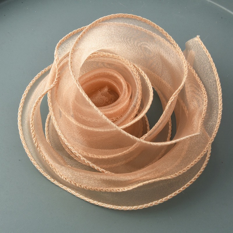 Dây ruy băng voan, băng vải, lụa 4 cm dùng để trang trí quà tặng sinh nhật, thiệp cưới, làm nơ bánh kem