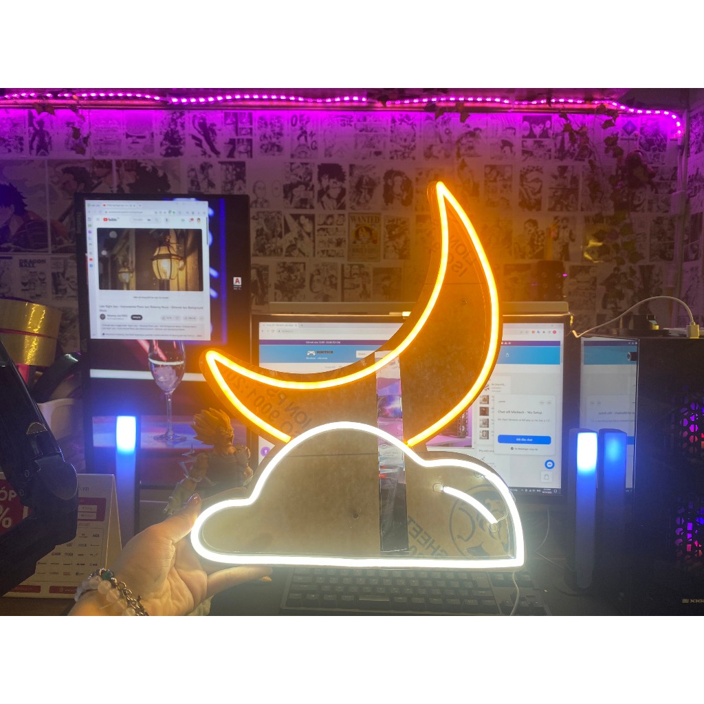 Đèn led neon trang trí decor setup-gaming phòng ngủ, phòng khách