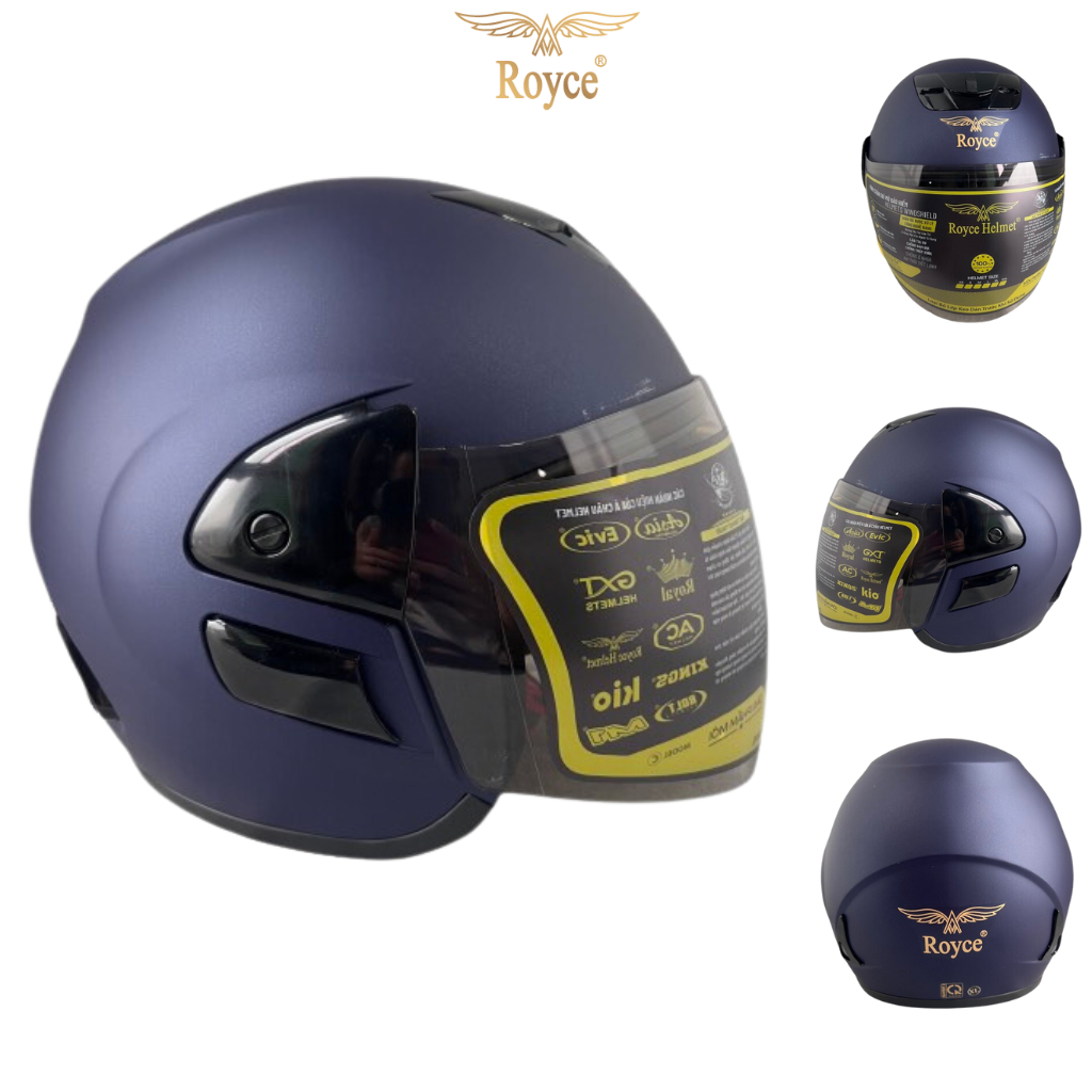 Mũ Bảo Hiểm Trùm 3/4 Đầu Cao Cấp - Royal M01 - Royce XH09 - Vòng đầu 57-59cm