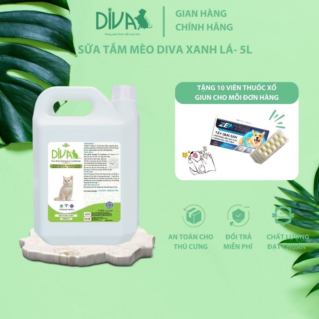 SỮA TẮM MÈO DIVA XANH LÁ 5L