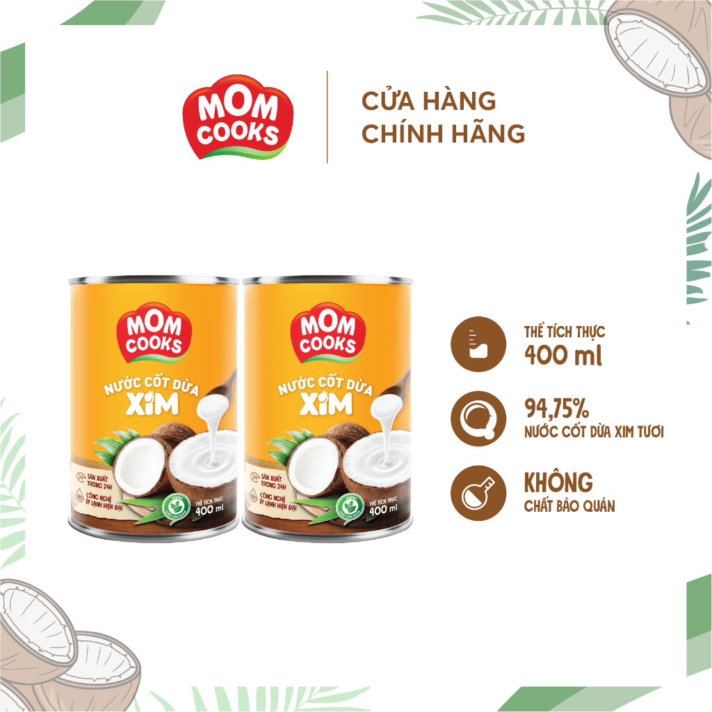 Combo 03 Lon Nước cốt dừa Xim Mom Cooks dung tích  160ml/ 200ml/ 400ml - COCOXIM - YOOSOO MALL