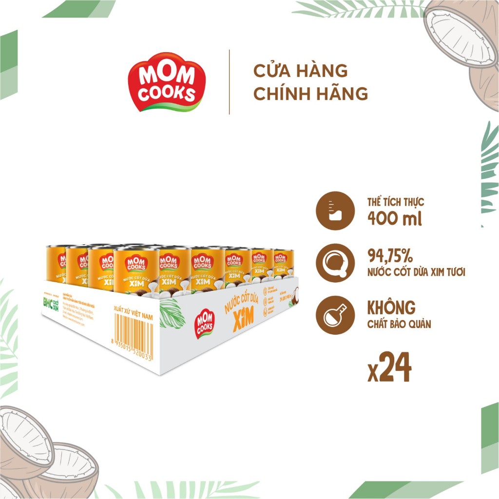 Combo 03 Lon Nước cốt dừa Xim Mom Cooks dung tích  160ml/ 200ml/ 400ml - COCOXIM - YOOSOO MALL