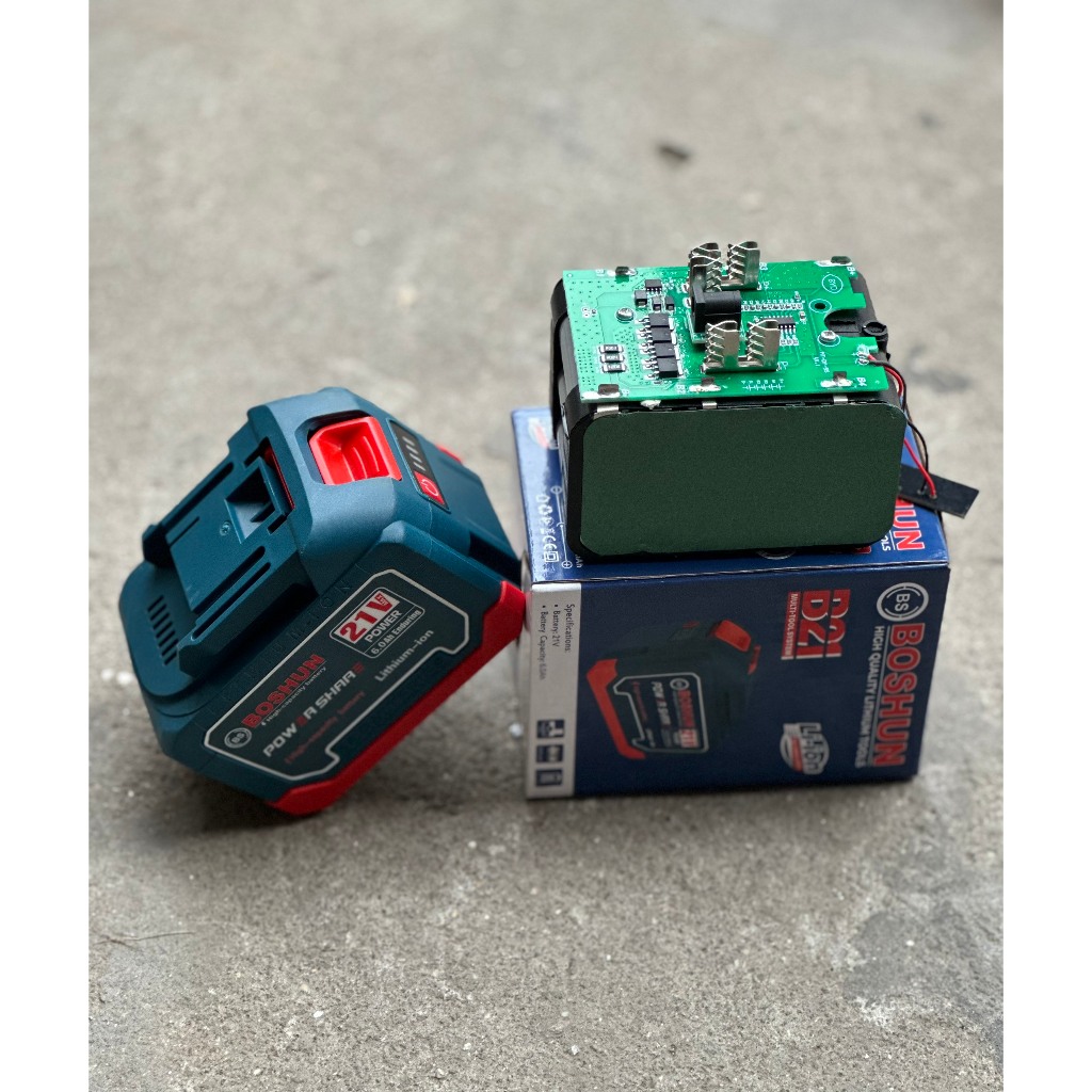 Pin Boshun ABS 21V 15 Cell 6Ah- Mạch 4 mosfet BOSHUN_BS-AB604 - Pin máy khoan, máy mài, máy siết chân pin phổ thông