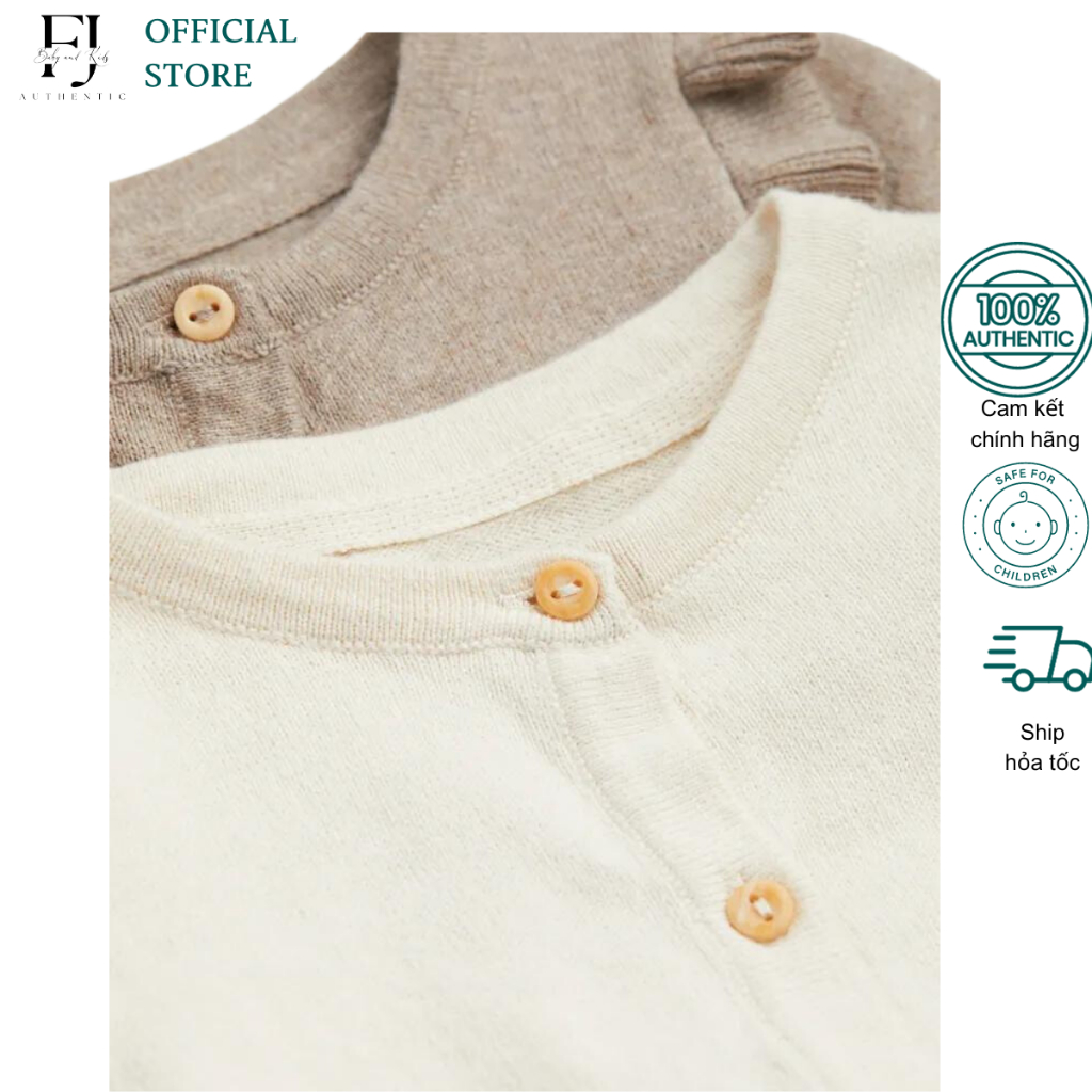 Áo khoác thu đông bé gái HM áo cardigan len chất liệu cotton chính hãng cho bé 9 tháng đến 4 tuổi