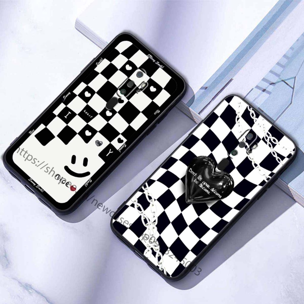 Ốp TPU Oppo A5 2020 / A9 2020 cạnh viền vuông bảo vệ điện thoại hình caro good love.