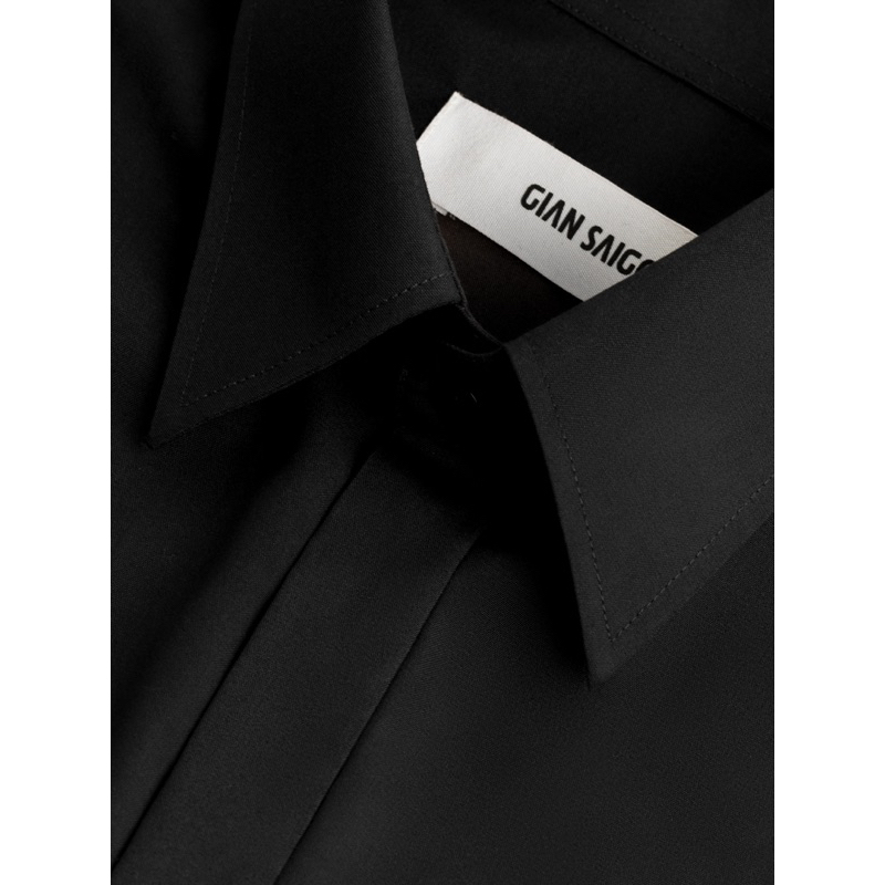 GIAN SAIGON - Áo sơ mi tay dài túi cơi - Tailored Fit Bamboo Shirt - Màu Đen