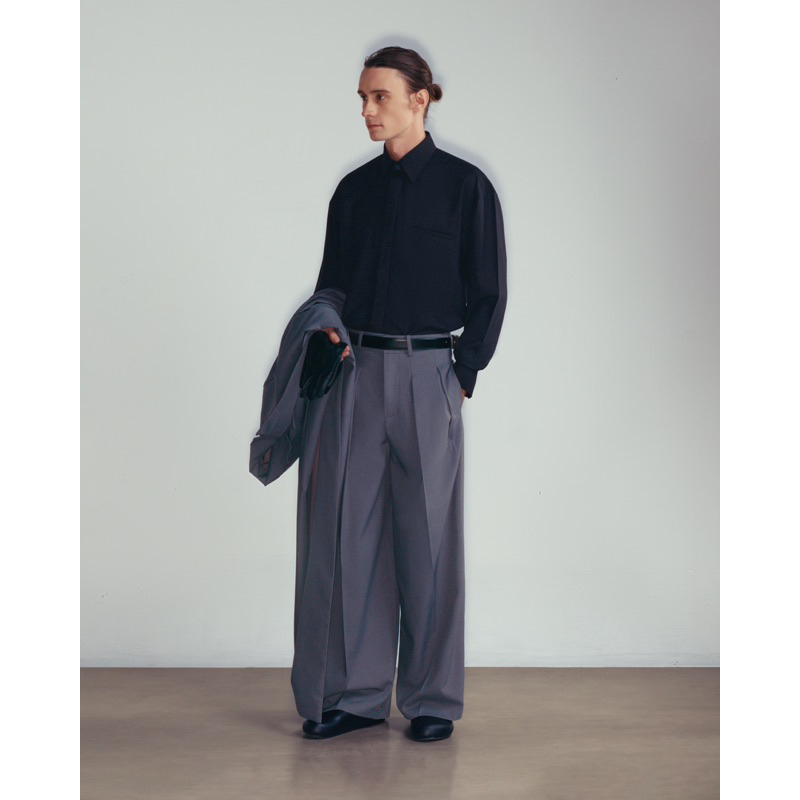 GIAN SAIGON - Áo sơ mi tay dài túi cơi - Tailored Fit Bamboo Shirt - Màu Đen