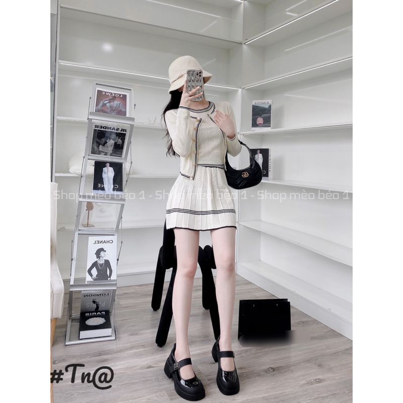 Giày búp bê miu quai ngang mũi tròn viền pha đế vuông fullbox