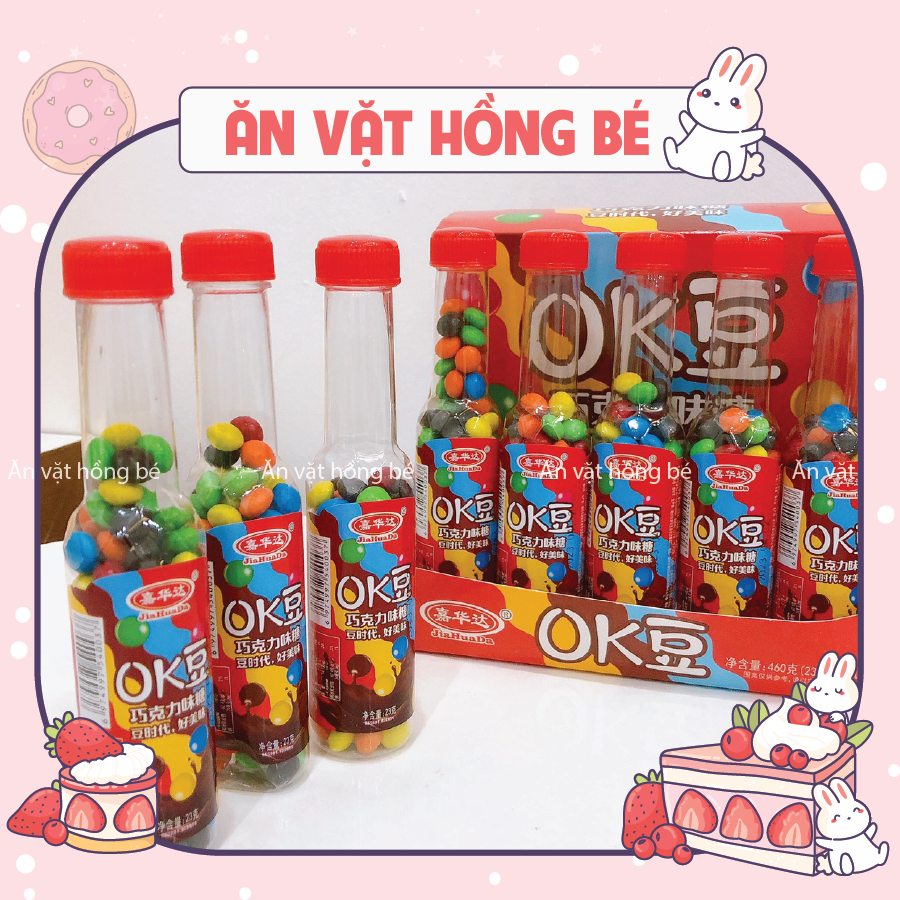 Chai Kẹo xốp Socola hạt đậu màu sắc bắt mắt dễ thương (chai 23g)