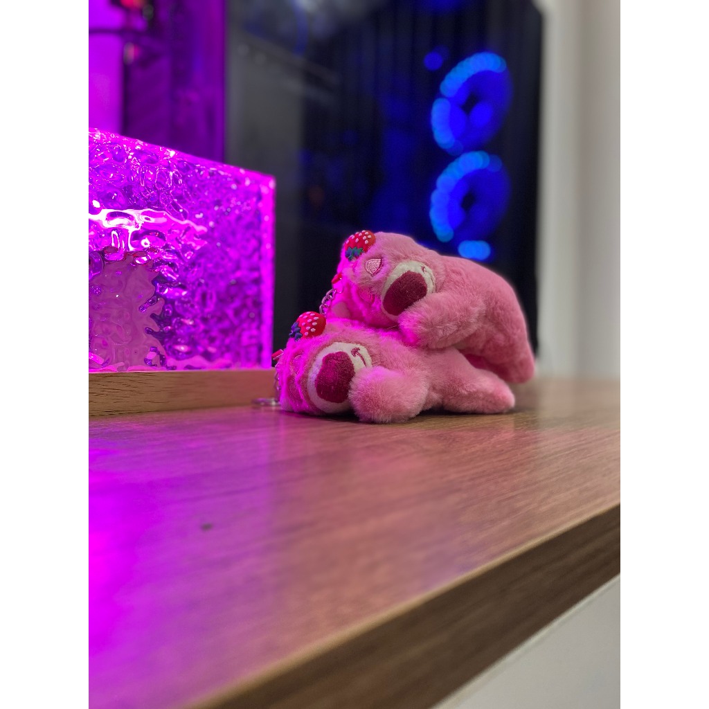 Móc Khóa Gấu Dâu Lotso Bằng Vải Bông Dễ Thương Treo Xe Treo Cặp