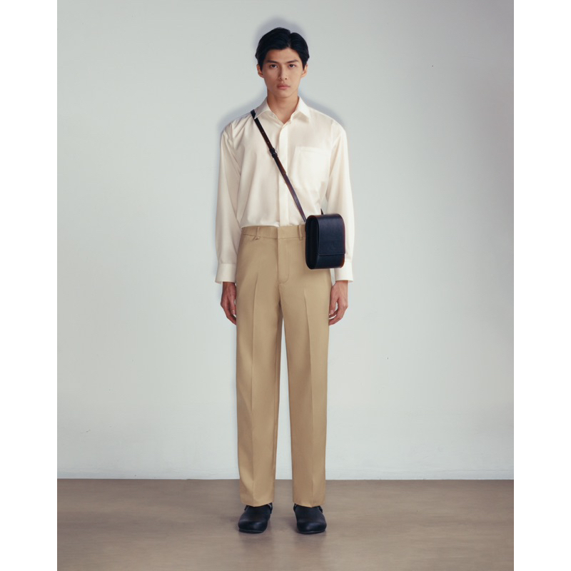 GIAN SAIGON - Áo sơ mi tay dài túi cơi - Tailored Fit Bamboo Shirt - Màu Trắng