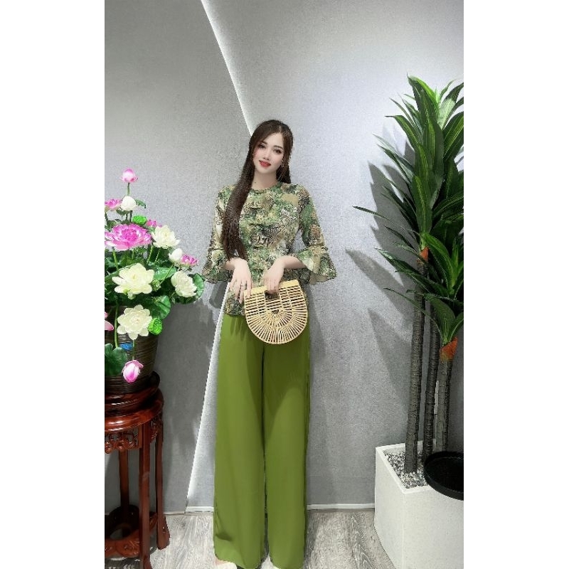🔥🔥SIÊU HOT🔥🔥BỘ LAM HOA TAY LOE SIZE 40_65KG__PHÁP PHỤC LỤA HOA TAY LOE _BÀ BA HOA TAY LOE__