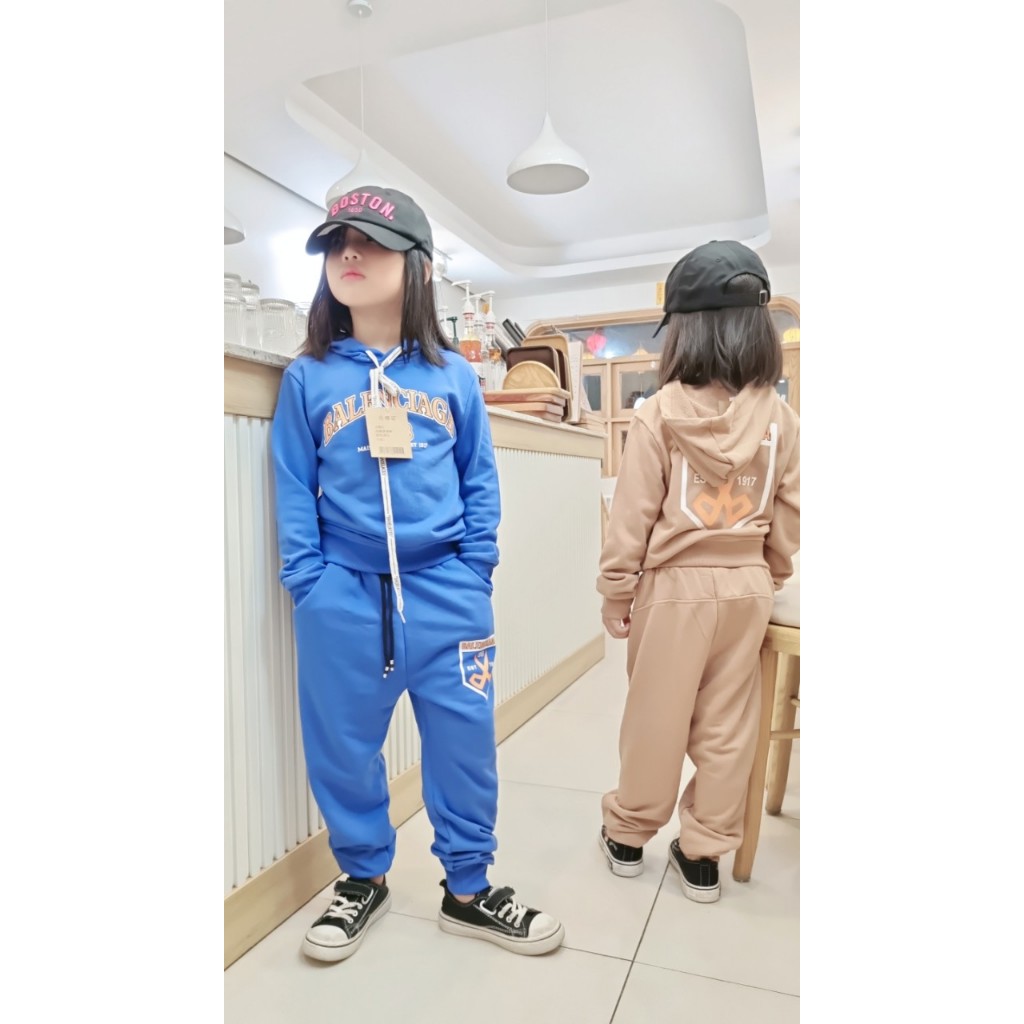 Bộ hoodie nỉ da cá bé trai bé gái size 15 đến 21kg hàng Quảng Châu cao cấp