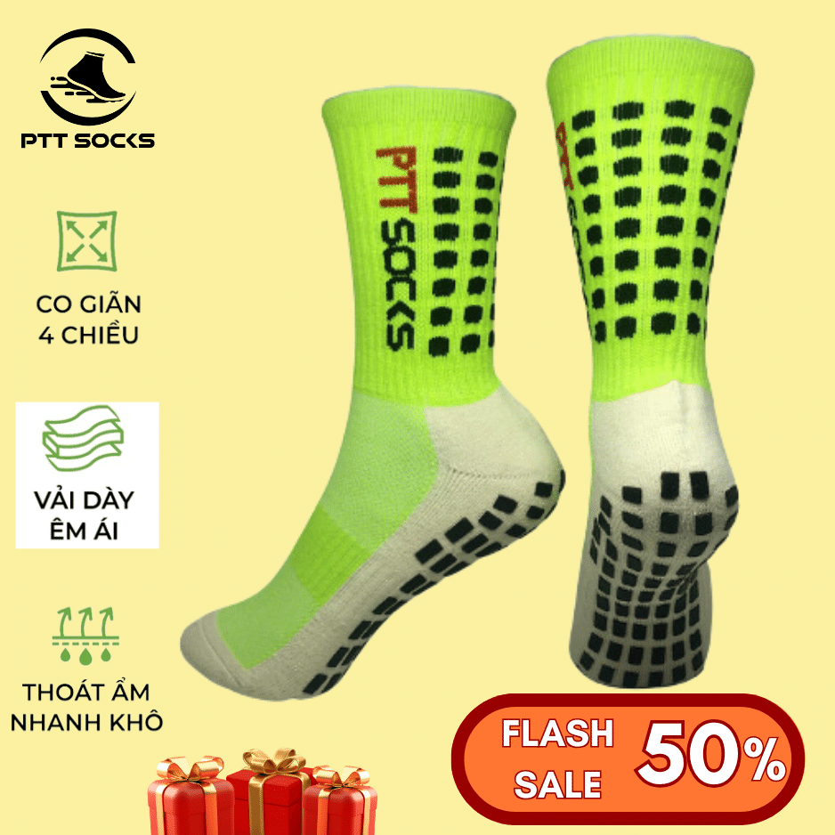 Tất chống trơn đá bóng thể thao Ptt Socks.