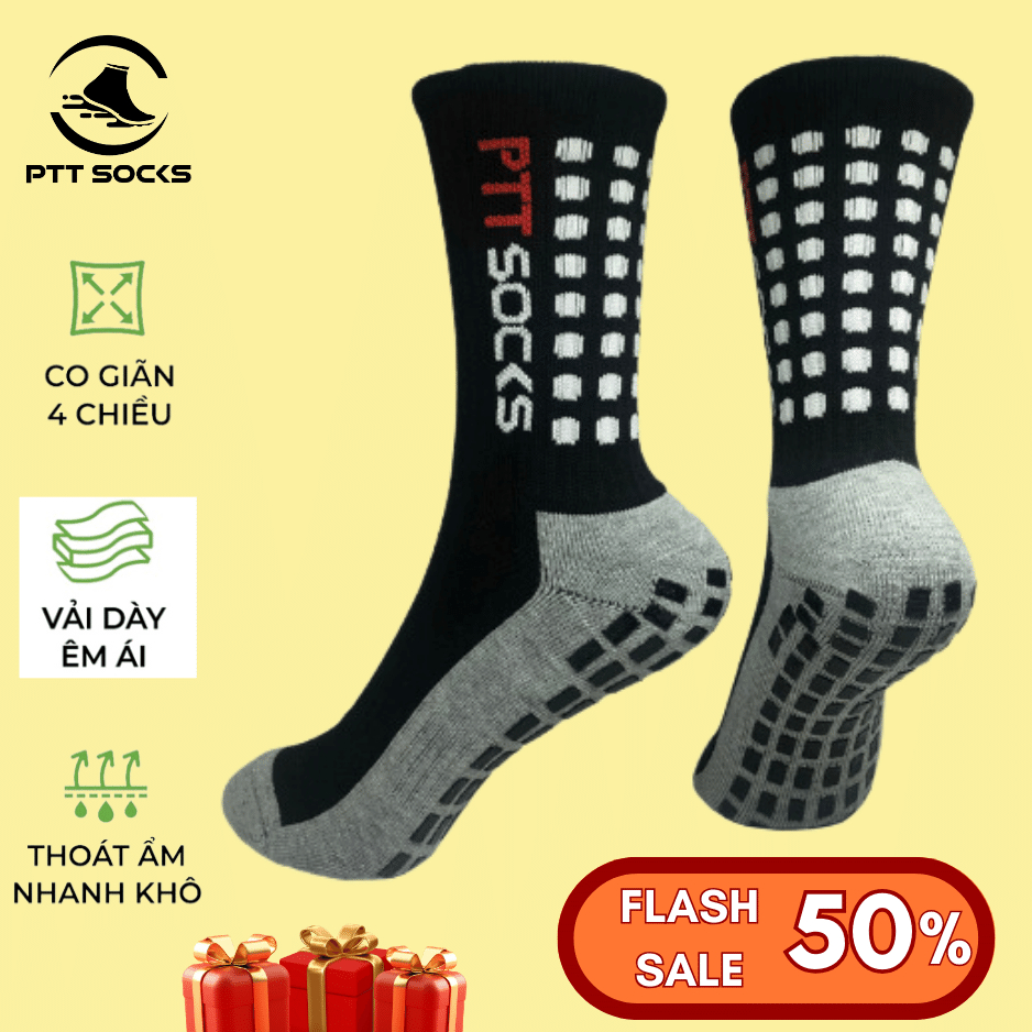 Tất chống trơn đá bóng thể thao Ptt Socks.
