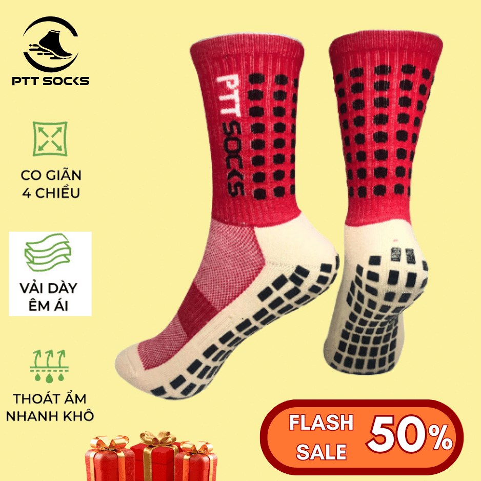 Tất chống trơn đá bóng thể thao Ptt Socks.