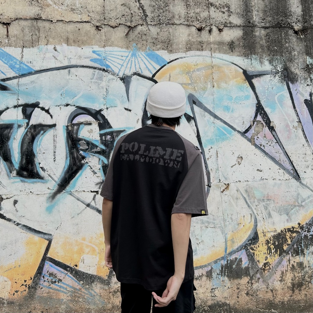 Áo thun raglan nam local brand tay lỡ Pandax polime calm down chính hãng unisex form rộng big size cotton phối màu