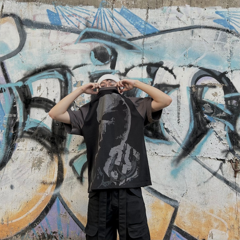 Áo thun raglan nam local brand tay lỡ Pandax polime calm down chính hãng unisex form rộng big size cotton phối màu