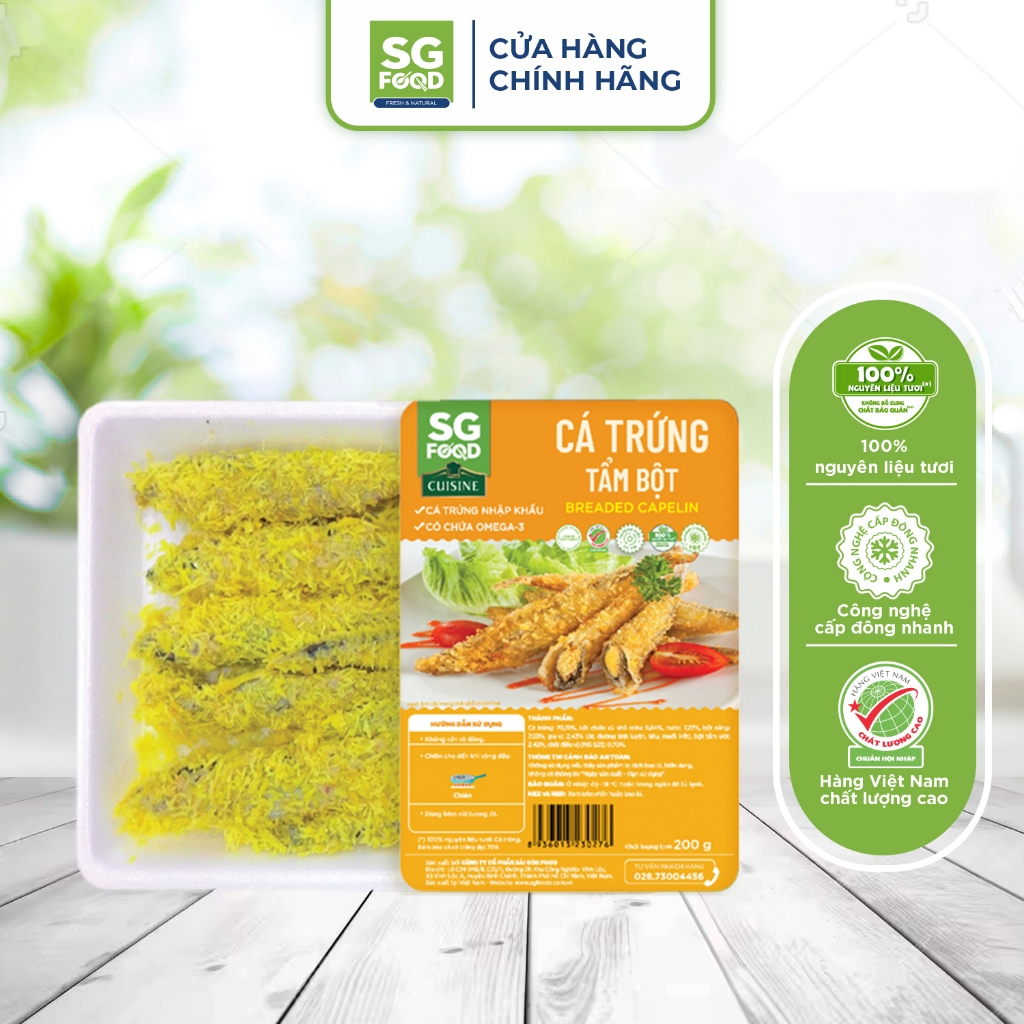 Cá trứng SG Food tẩm bột nhập khẩu cao cấp 200g