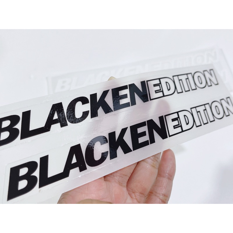 1 bộ 2 miếng tem chữ Blacken Edition dán trang trí xe máy, oto…tem sẵn keo không thấm nước