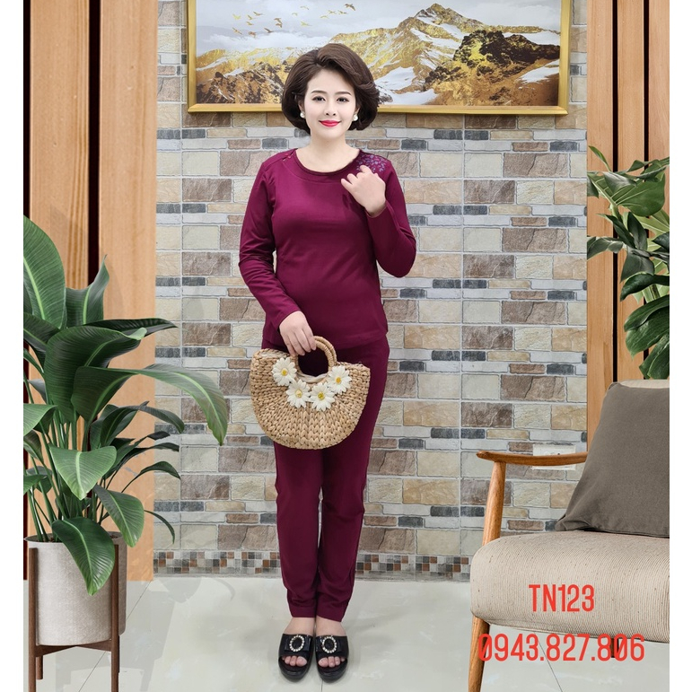 (có ảnh thật) TN123 - Đồ bộ nỉ mùa đông ấm áp cho tuổi trung niên