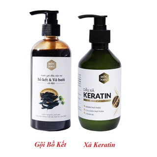 Cặp gội xả mộc nhu bồ kết, vỏ bưởi và keratin 300ml