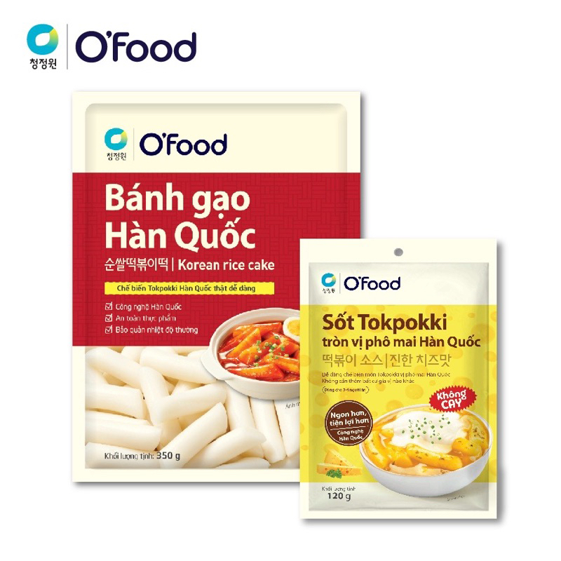 Combo bánh gạo Hàn Quốc 350g và sốt tokbokki 120g O'food