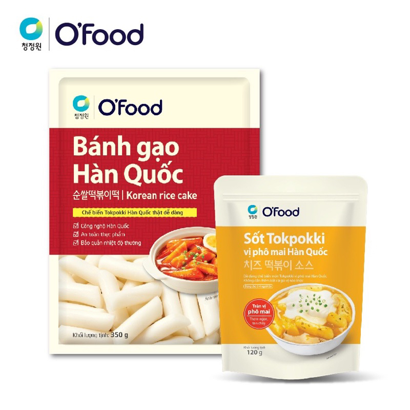 Combo bánh gạo Hàn Quốc 350g và sốt tokbokki 120g O'food