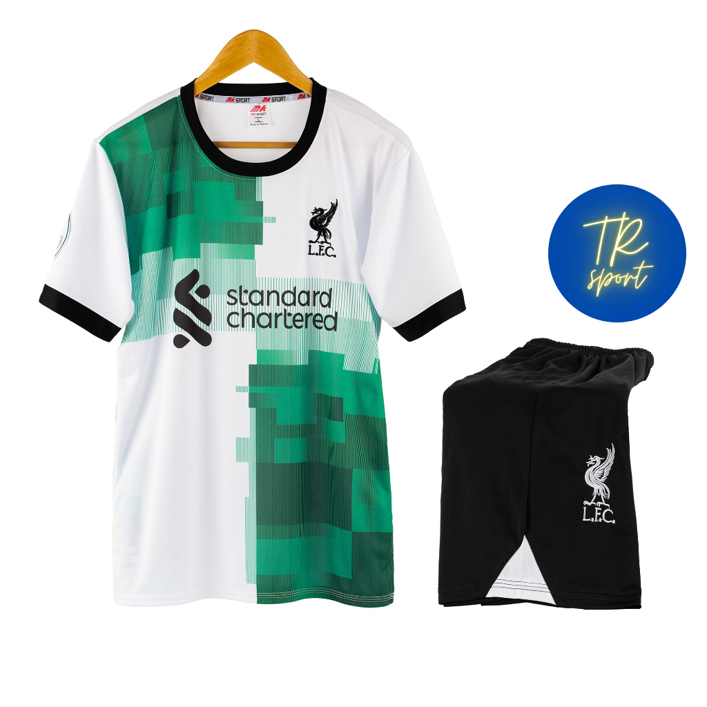 Bộ Quần Áo Bóng Đá CLB Liver Trắng Xanh 8kg - 88kg - Đồ Đá Banh 2023 - Logo Thêu - Thun Lạnh Mát, Bền - TR Sport