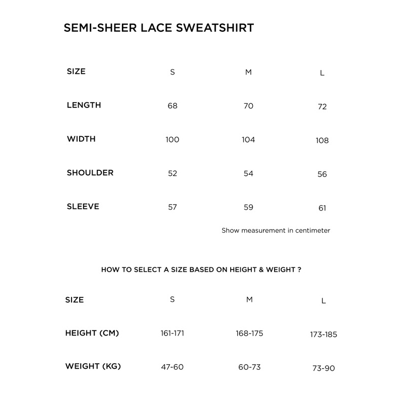 GIAN SAIGON - Áo sweater len họa tiết - SEMI-SHEER LACE SWEATSHIRT - Màu Trắng Kem