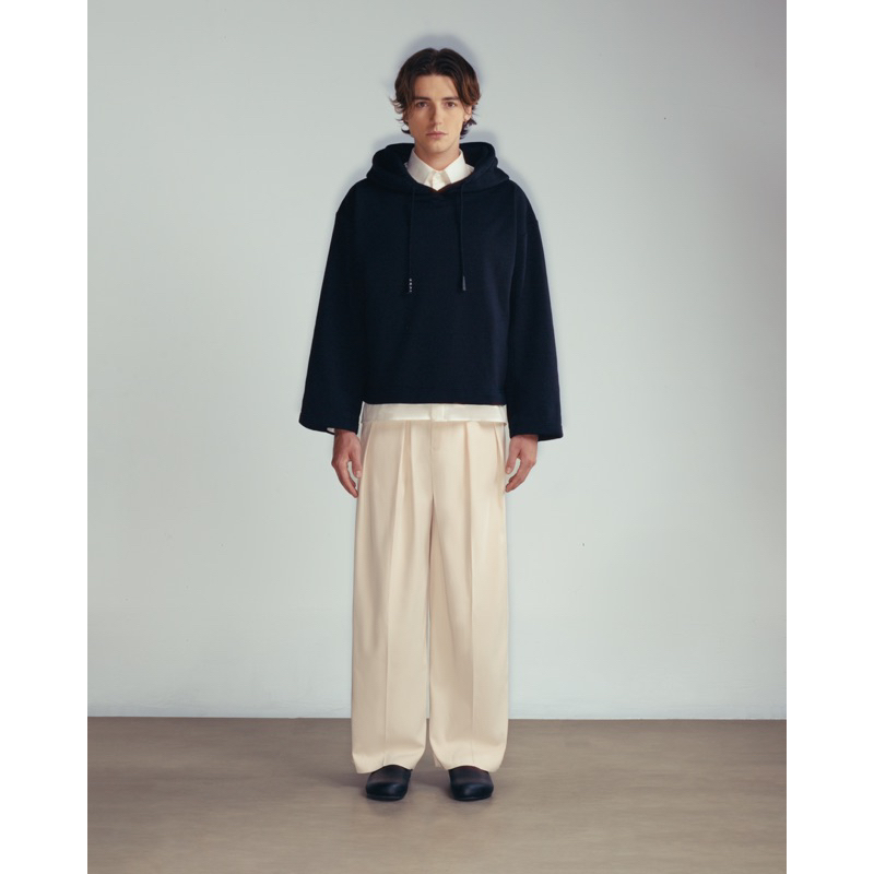 GIAN SAIGON - Áo hoodie dáng lửng- Quilted Loose Hoodie- Màu Đen