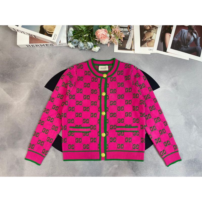 Áo len GC hoạ tiết xù khuy đồng QCSC