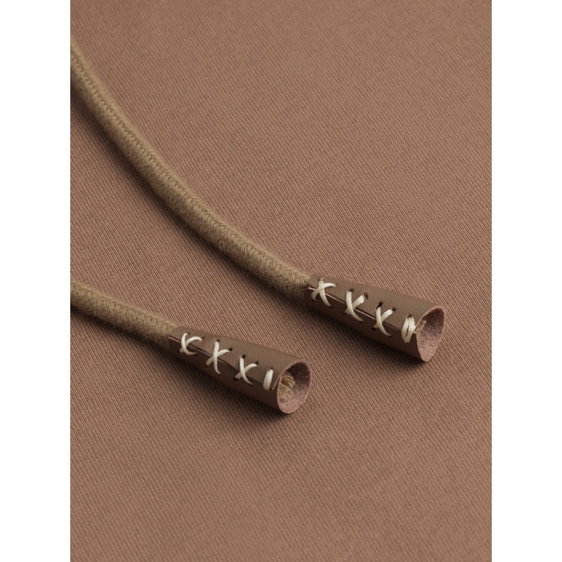 GIAN SAIGON - Áo hoodie dáng lửng- Quilted Loose Hoodie- Màu Nâu Beige