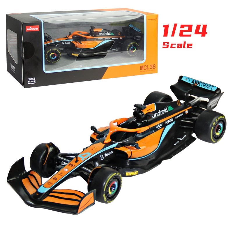 Mô hình siêu xe F1 McLaren MCL36 2022 tỷ lệ 1:24 , xe đua ô tô cao cấp làm bằng kim loại có đèn Led và âm thanh động cơ