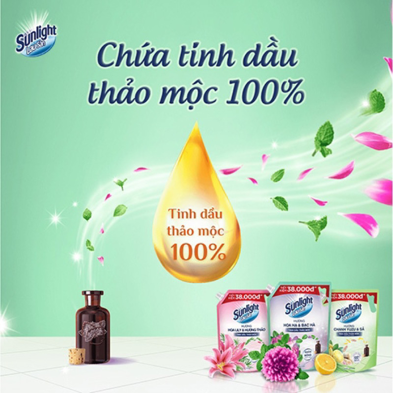 Túi 3,4kg nước lau sàn Sunlight chanh Yuzu & sa