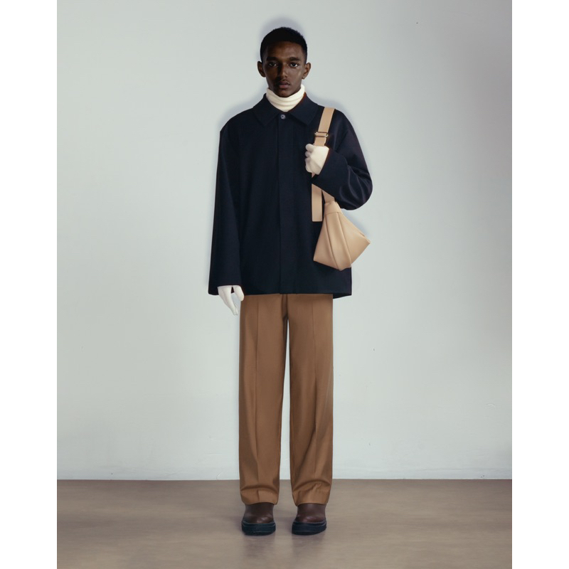 GIAN SAIGON - Quần ống suông cạp cao- Wool-Blend Straight Leg Trouser - Màu Nâu