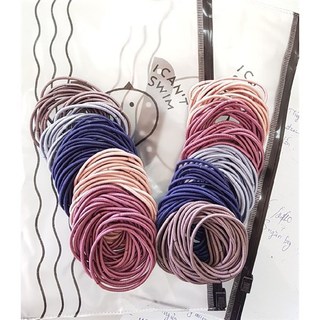 Set 100 Chun Buộc Tóc Hàn quốc Có Túi Zip