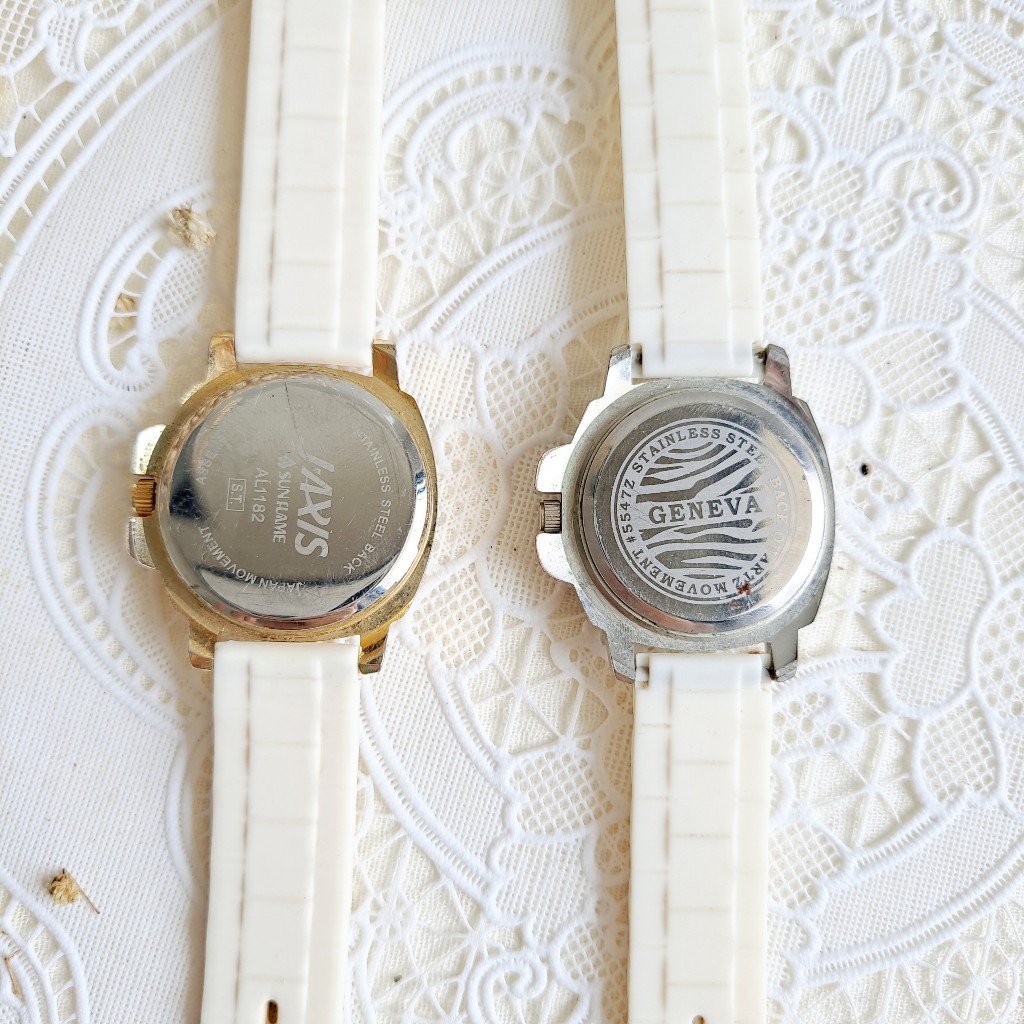 Đồng hồ Si Nhật - Nữ - Jaxis/Geneva - Mặt vuông / Dây cao su bền bỉ