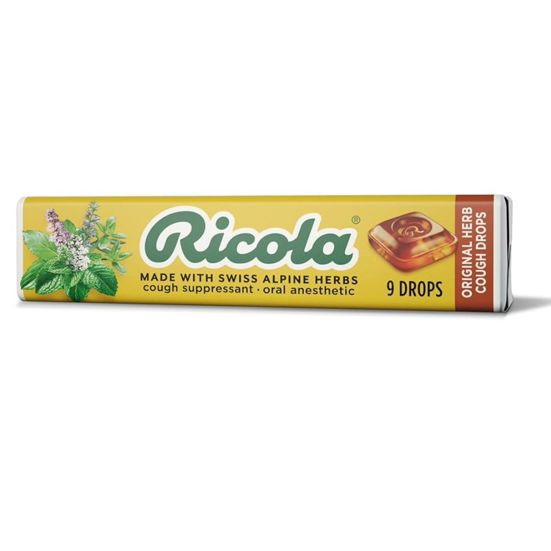 Viên ngậm ho - Ricola - Cough suppressant throat drops thỏi 9 viên